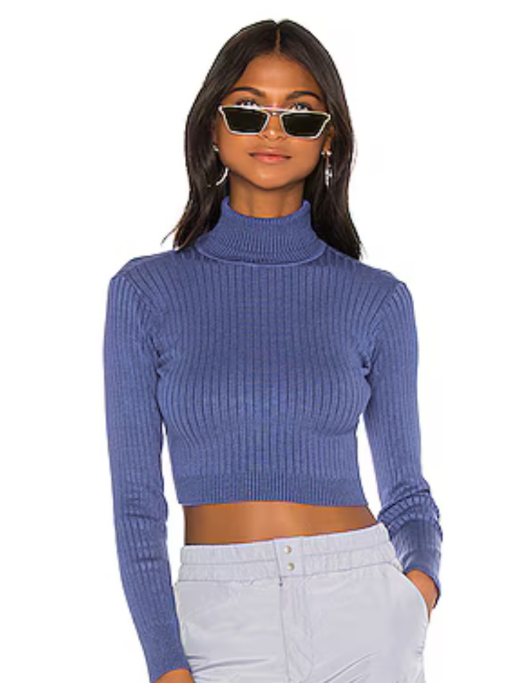 Averil Turtleneck Sweater in Blue- SUPERDOWN